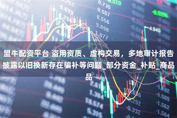 盟牛配资平台 盗用资质、虚构交易，多地审计报告披露以旧换新存在骗补等问题_部分资金_补贴_商品